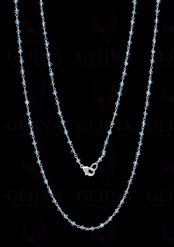 31" Inches Blue Topaz Gemstone Bead Chain CS-1201