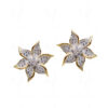 White Topaz Studded Flower Shape Earrings FE-1202