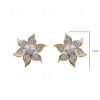 White Topaz Studded Flower Shape Earrings FE-1202