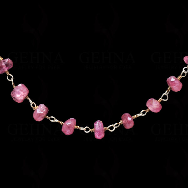 Pink Tourmaline Gemstone Faceted Bead Chain CS-1202