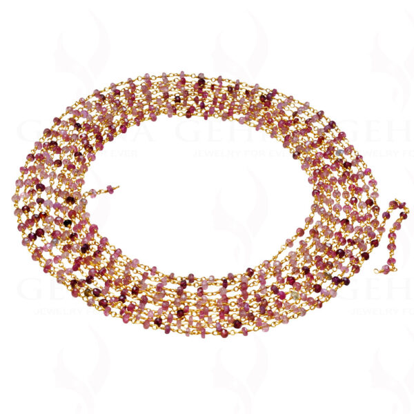 Multicolor Tourmaline Gemstone Faceted Bead Chain CS-1203