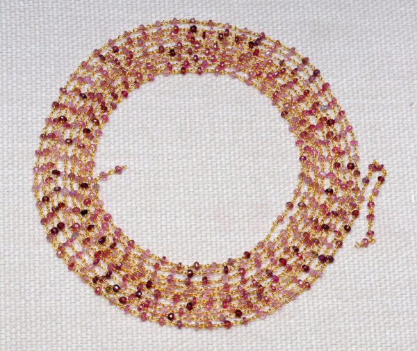 Multicolor Tourmaline Gemstone Faceted Bead Chain CS-1203