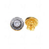 White Topaz Studded Round Shape Earrings FE-1203