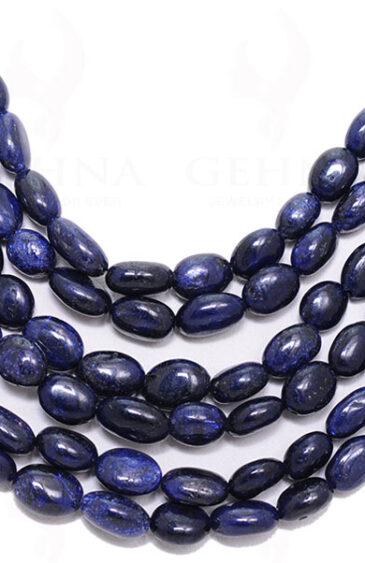 6 Rows Of Blue Sapphire Oval Gemstone Bead Necklace NP-1203