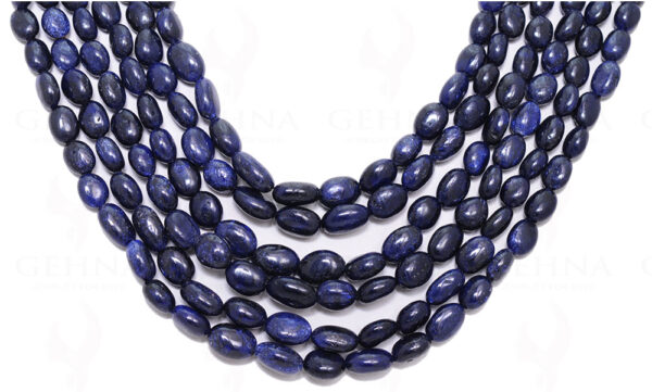 6 Rows Of Blue Sapphire Oval Gemstone Bead Necklace NP-1203