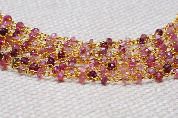 Multicolor Tourmaline Gemstone Faceted Bead Chain CS-1203