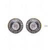 White Topaz Studded Round Shape Earrings FE-1203