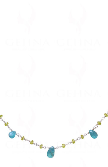 Apatite & Peridot Gemstone Bead Chain In.925 Sterling Silver CS-1204