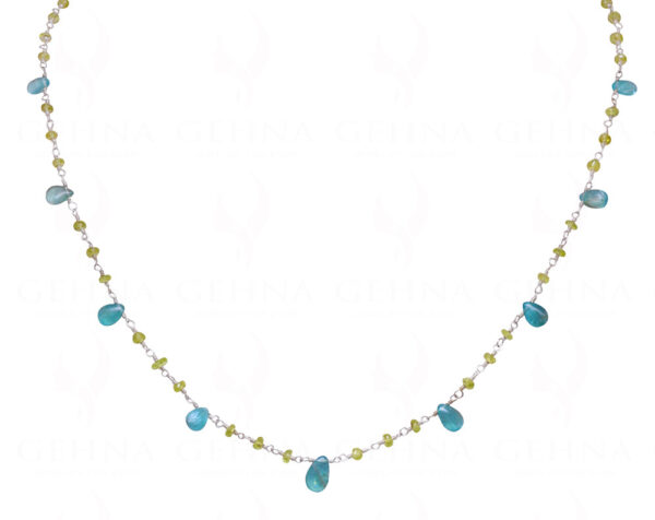 Apatite & Peridot Gemstone Bead Chain In.925 Sterling Silver CS-1204