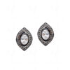 White Topaz Studded Oval Shape Earrings FE-1204