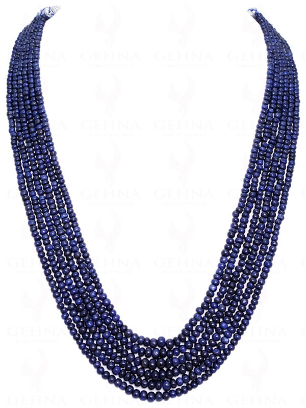 6 Rows Of Blue Sapphire Gemstone Bead Necklace NP-1204