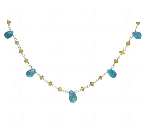 Apatite & Peridot Gemstone Bead Chain In.925 Sterling Silver CS-1204