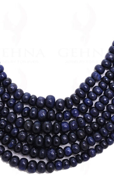 6 Rows Of Blue Sapphire Gemstone Bead Necklace NP-1204