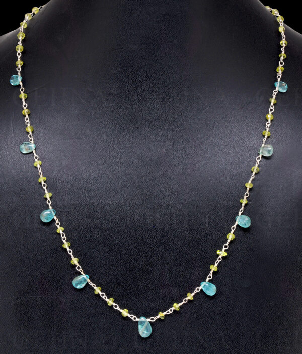 Apatite & Peridot Gemstone Bead Chain In.925 Sterling Silver CS-1204