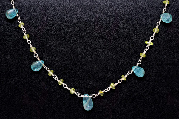 Apatite & Peridot Gemstone Bead Chain In.925 Sterling Silver CS-1204