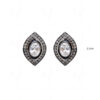 White Topaz Studded Oval Shape Earrings FE-1204