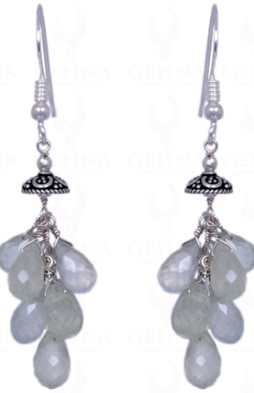 Aquamarine Faceted Drops Earrings Made In 925 Sterling Silver ES-1205