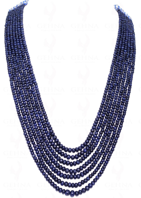 7 Rows Of Blue Sapphire Gemstone Bead Necklace NP-1205