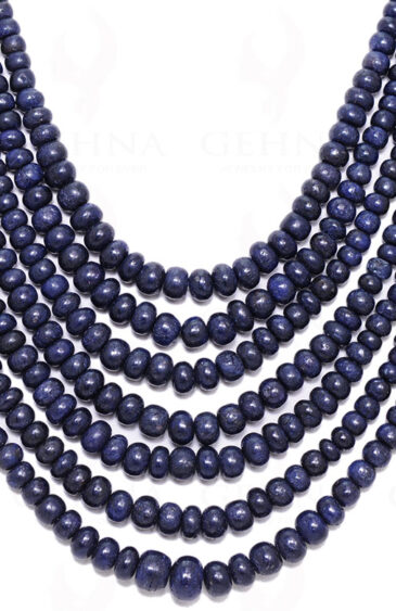 7 Rows Of Blue Sapphire Gemstone Bead Necklace NP-1205