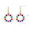 Pearl, Sapphire & Multicolor S Studded Festive Earrings FE-1206