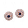 White Topaz & Sapphire Studded Round Shape Earrings FE-1208