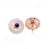 White Topaz & Sapphire Studded Round Shape Earrings FE-1208