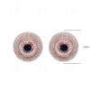 White Topaz & Sapphire Studded Round Shape Earrings FE-1208
