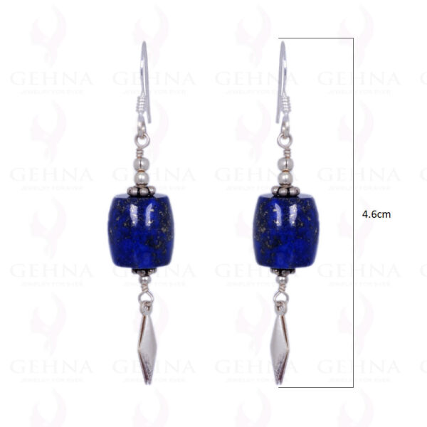 Lapis Lazuli Gemstone Bead Earrings Made In .925 Sterling Silver ES-1209