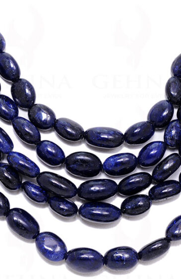 5 Rows Of Blue Sapphire Oval Gemstone Bead Necklace NP-1209