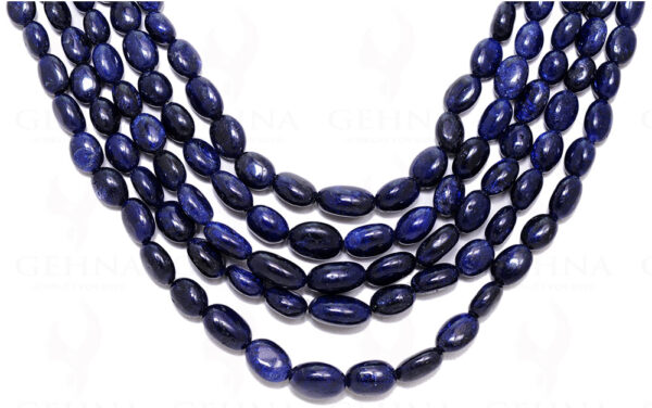 5 Rows Of Blue Sapphire Oval Gemstone Bead Necklace NP-1209