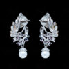 Pearl, Ruby & Topaz Studded Dangle Festive Earrings FE-1211