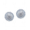 White Topaz Studded Flower Shape Earrings FE-1212