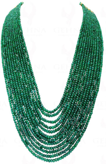 12 Rows Emerald Gemstone Faceted Bead Necklace NP-1212