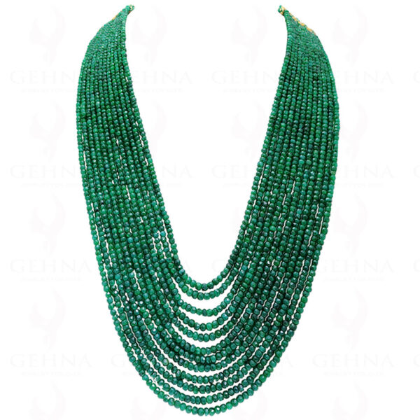 12 Rows Emerald Gemstone Faceted Bead Necklace NP-1212