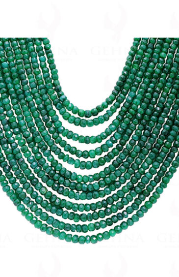 12 Rows Emerald Gemstone Faceted Bead Necklace NP-1212