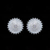 White Topaz Studded Flower Shape Earrings FE-1212