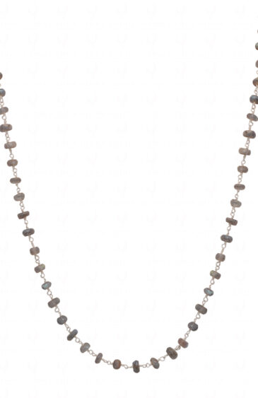 Labradorite Gemstone Faceted Bead Chain In .925 Sterling Silver CS-1213