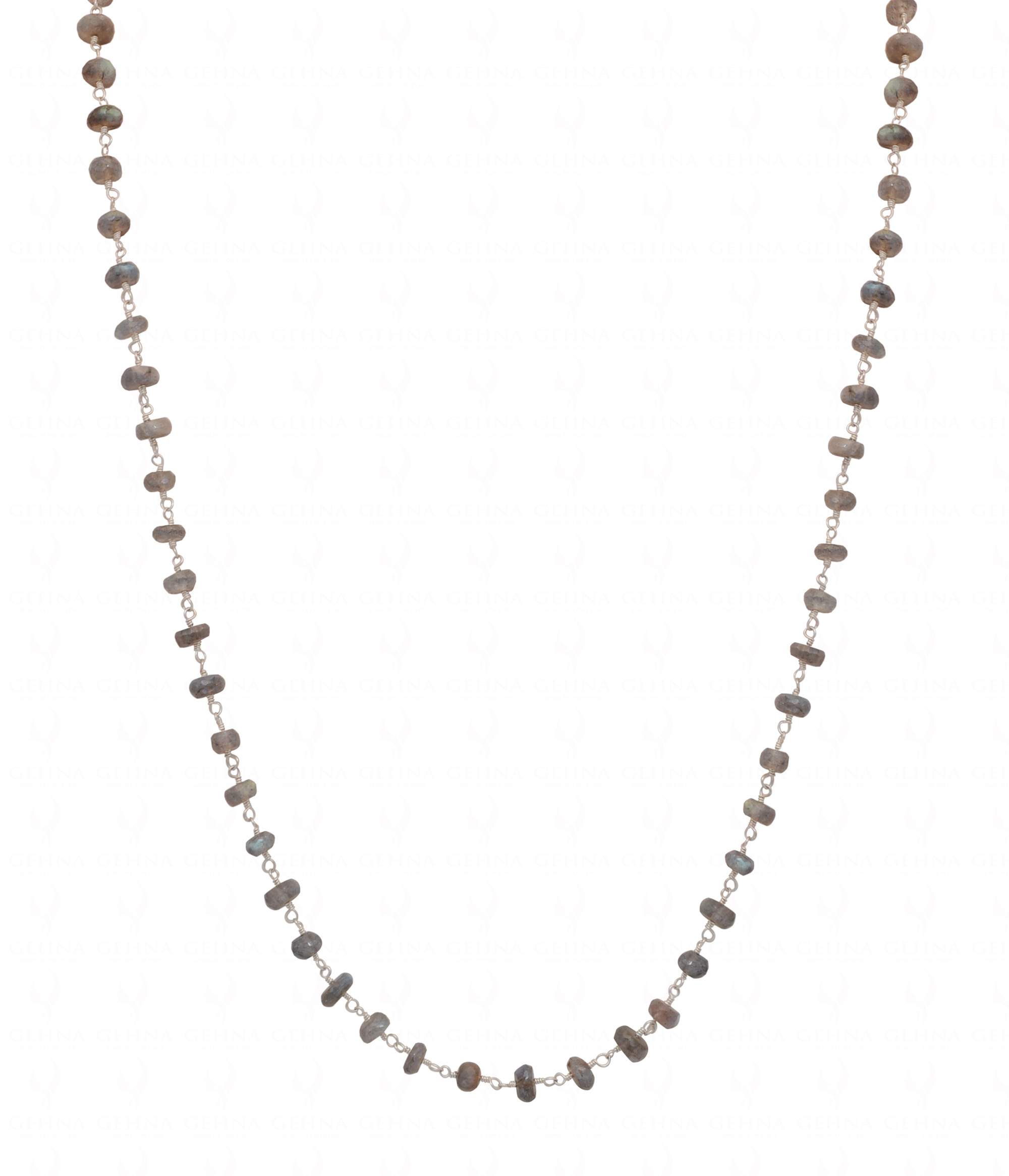 Labradorite Gemstone Faceted Bead Chain In .925 Sterling Silver CS-1213