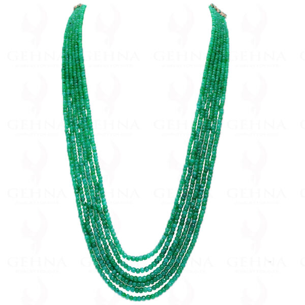 6 Rows Emerald Gemstone Faceted Bead Necklace NP-1213