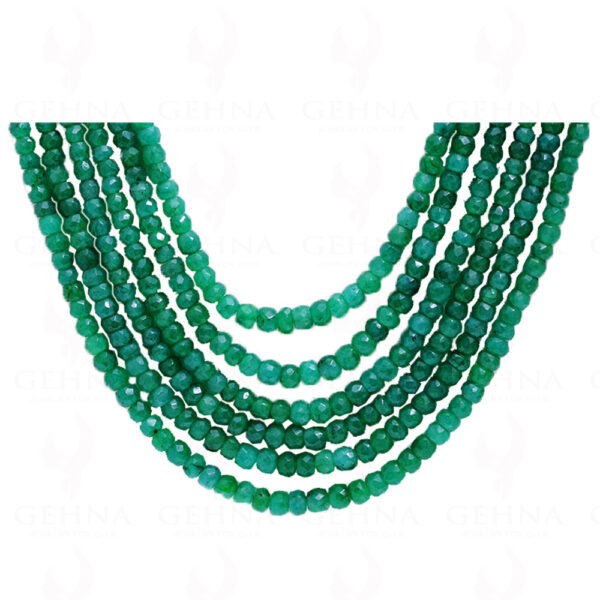 6 Rows Emerald Gemstone Faceted Bead Necklace NP-1213