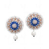 Pearl, Sapphire & Topaz Studded Festive Earrings FE-1214