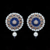 Pearl, Sapphire & Topaz Studded Festive Earrings FE-1214