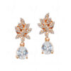 White Topaz Studded Pear Shape Drop Festive Earrings FE-1215