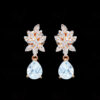 White Topaz Studded Pear Shape Drop Festive Earrings FE-1215