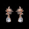 White Topaz Studded Pear Shape Drop Festive Earrings FE-1215