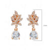 White Topaz Studded Pear Shape Drop Festive Earrings FE-1215