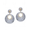 White Topaz Studded Round Shape Dangle Earrings FE-1216