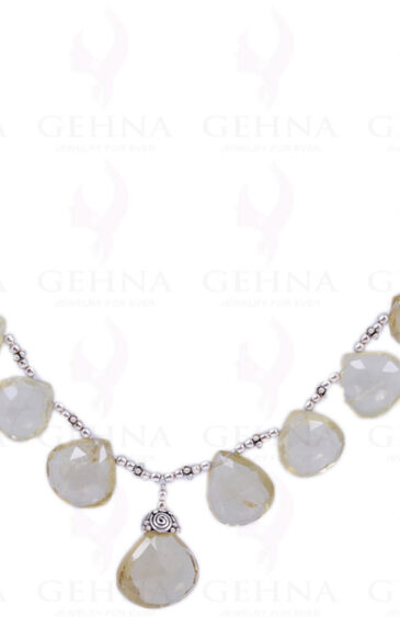 Lemon Topaz Gemstone Bead Strand With .925 Solid Silver Elements NS-1216