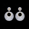 White Topaz Studded Round Shape Dangle Earrings FE-1216
