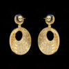 White Topaz Studded Round Shape Dangle Earrings FE-1216